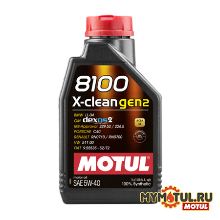 MOTUL 8100 X-clean GEN2 5W40 от mymotul.ru